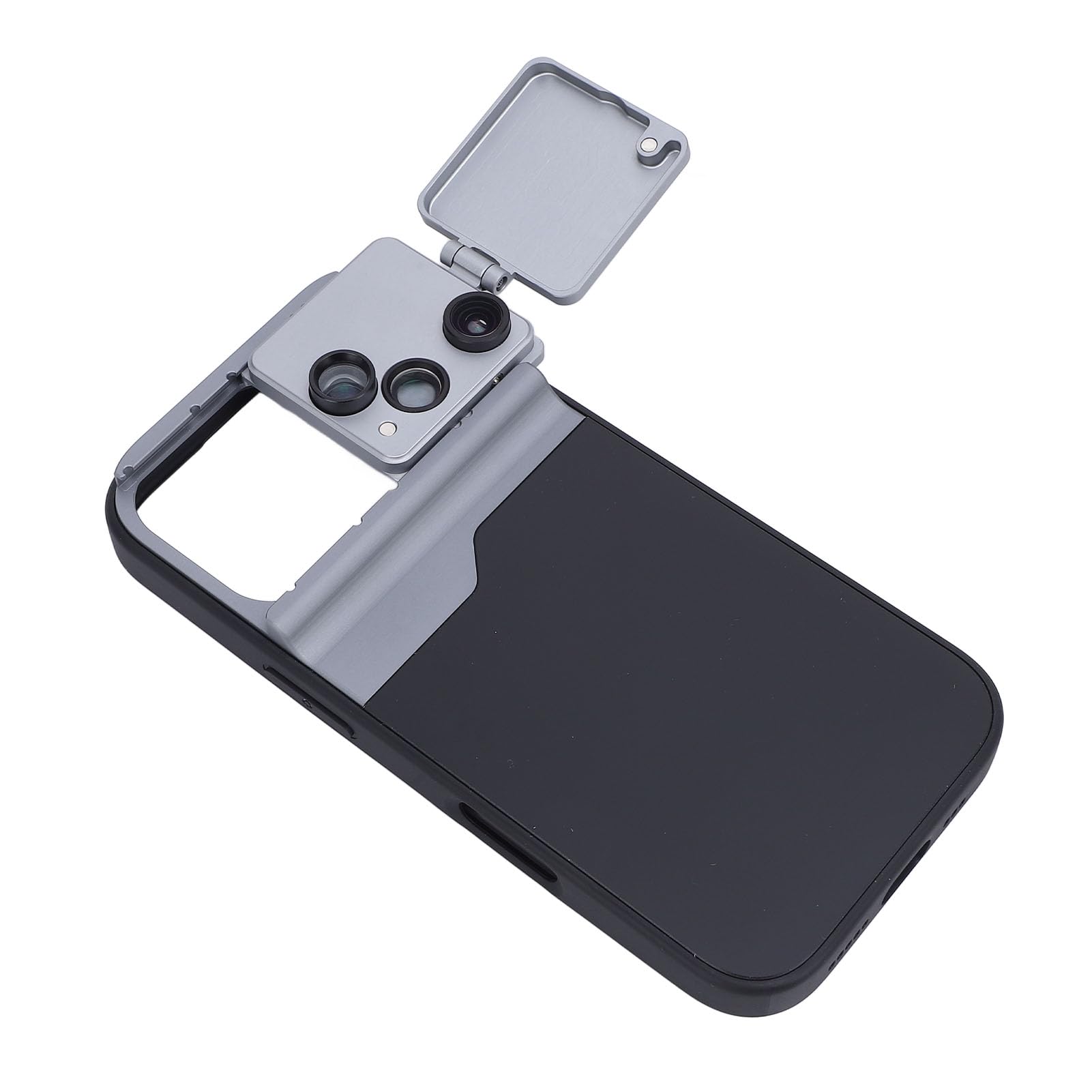 per Obiettivo Fotocamera Telefono 16 Pro con Custodia, Obiettivo Fotocamera 3 in 1, Teleobiettivo 2X Telefono Obiettivo Macro Fisheye con Custodia Protettiva per Telefono a 360°