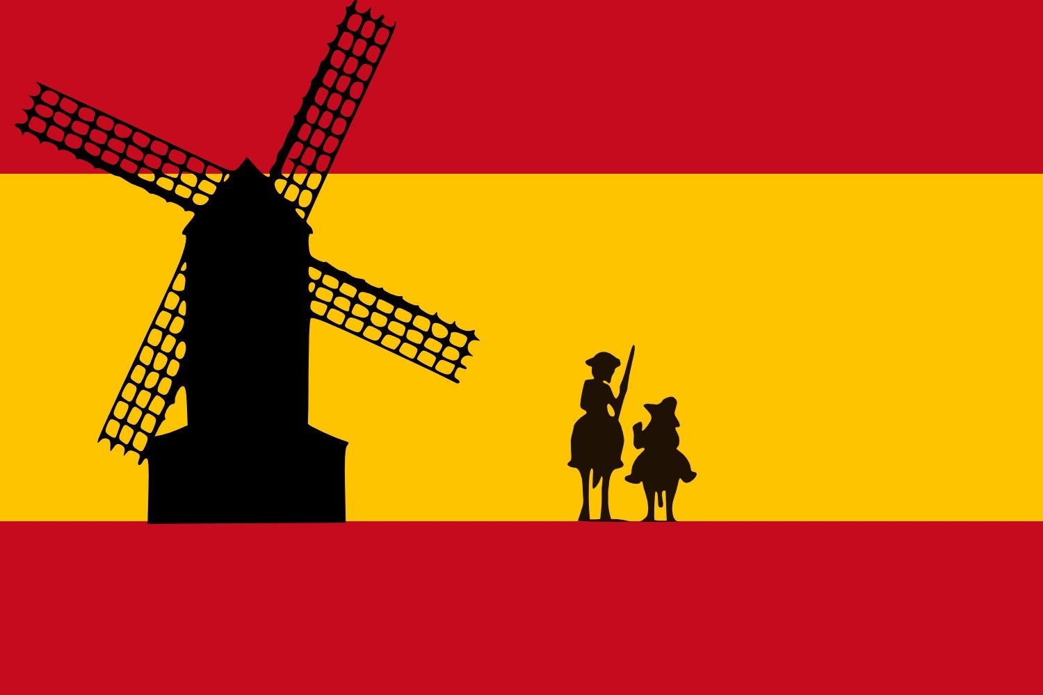 Drapeau Espagne Don Quichotte idéal pour décoration extérieure et fêtes culturelles