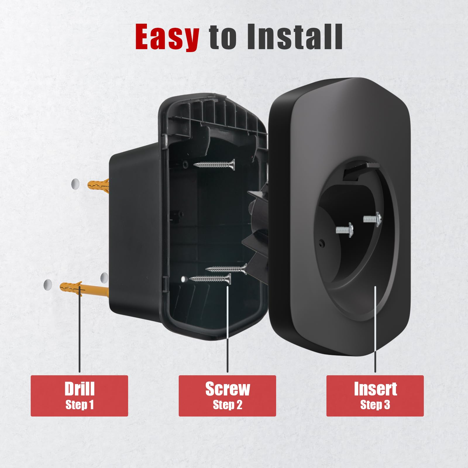 topfit EV Charging Cable Type 2 Holder Wall Charging Cable Type 2 Wall Mount Wallbox Charging Station Charging Cable Organizer for Electric Car with IEC 62196-2