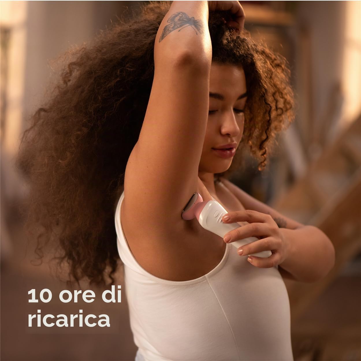 Rasoio da donna Philips Serie 6000 - Rasoio cordless con 6 accessori inclusi Guanto esfoliante, rifinitore per zona bikini (Modello BRL146/00)