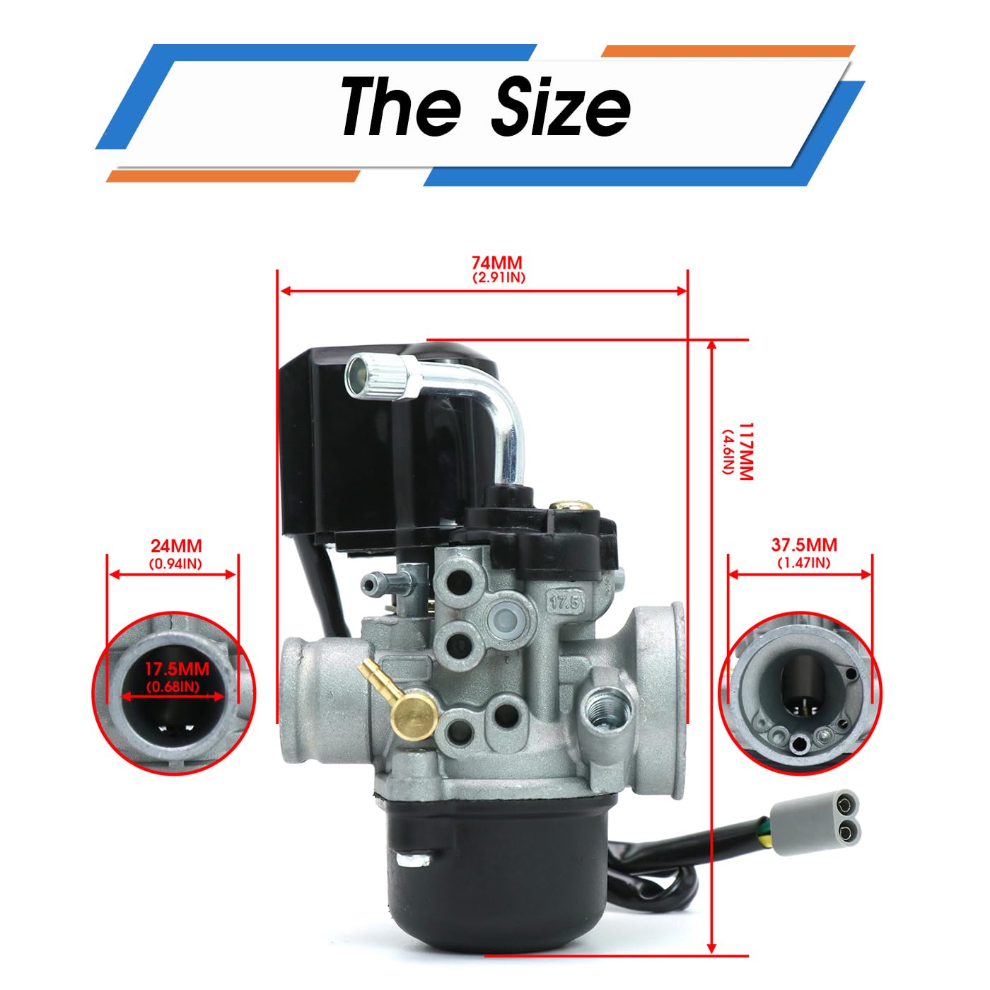 Carburatore di ricambio PHVA 17,5 mm con E-Choke