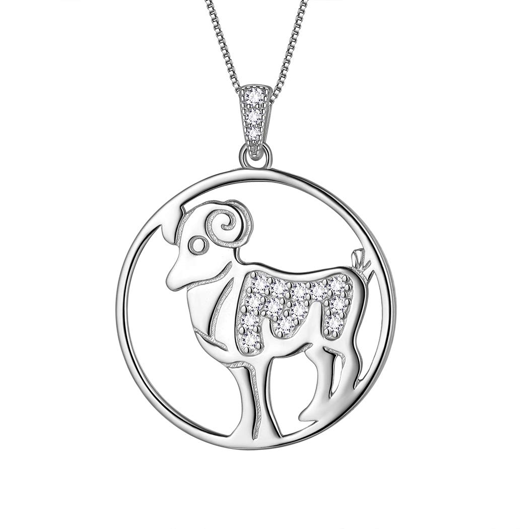 Aurora Tears Plata de ley 925 12 Zodiaco Colgante Constelación Collares CZ Horóscopo Regalo de la Joyería para Mujeres y Niñas DP0111