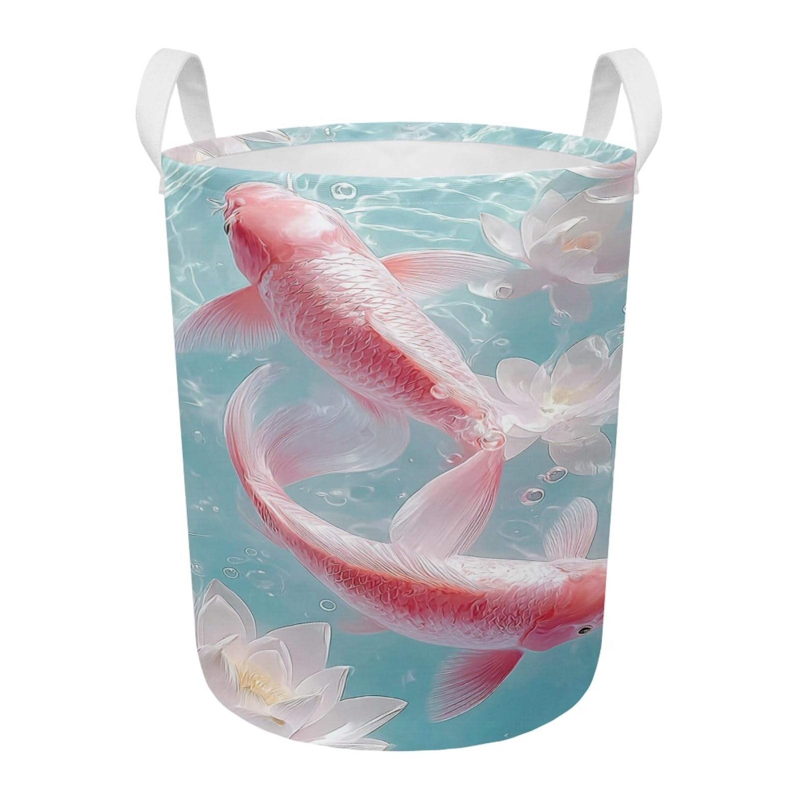 Panier à linge pliable grand bac de rangement en tissu blanc rose bleu avec poignées
