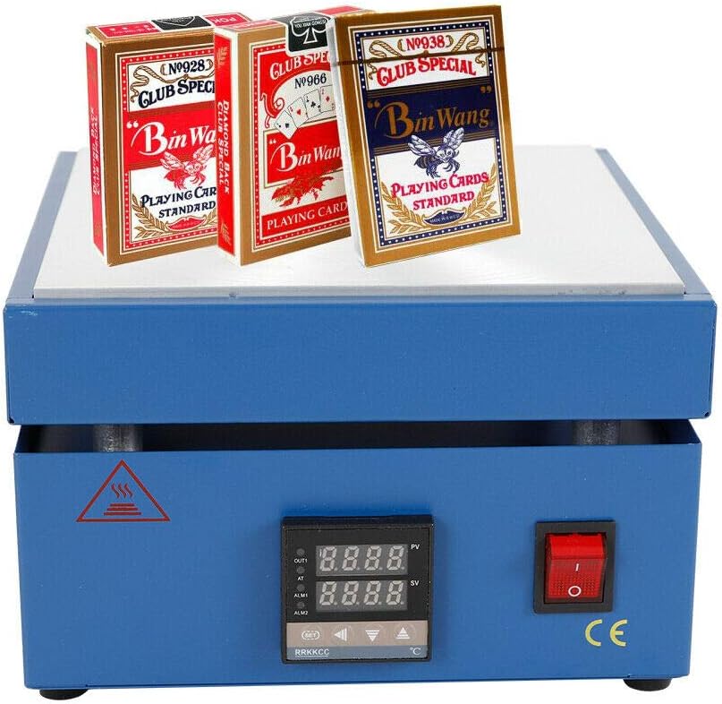 850W Cellophane Wrapping Machine Adjustable Temp Manual Overwrapping Machine LCD Display Desktop Heating Sealing Machine for BOPP Perfume Cosmetics Poker Box PVC Heat Sealer Film