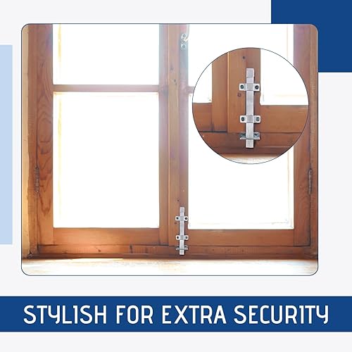 Miniatura 4 de Hicarer 2 piezas de pernos de superficie de 8 pulgadas de alta resistencia holandés para puerta de puerta con acabado cromado cepillado para puertas