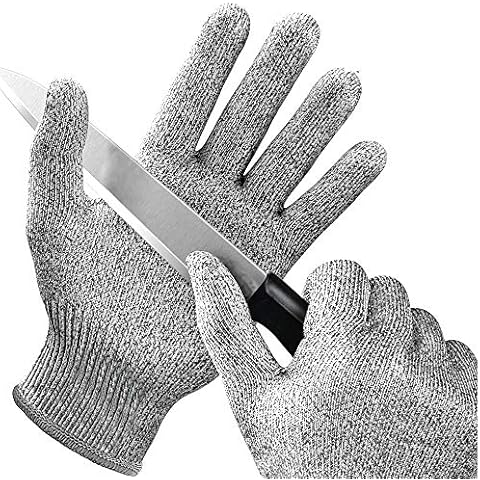 ChuckSss Schnittfeste Handschuhe,2 Paar,Level 5 Schutz,Lebensmittelqualität,Sicherheits-Schneidhandschuhe Für Den Handschutz In Der Küche,Austernschütteln,Mandoline Schneiden,Fleisch Schneiden (S) Cover