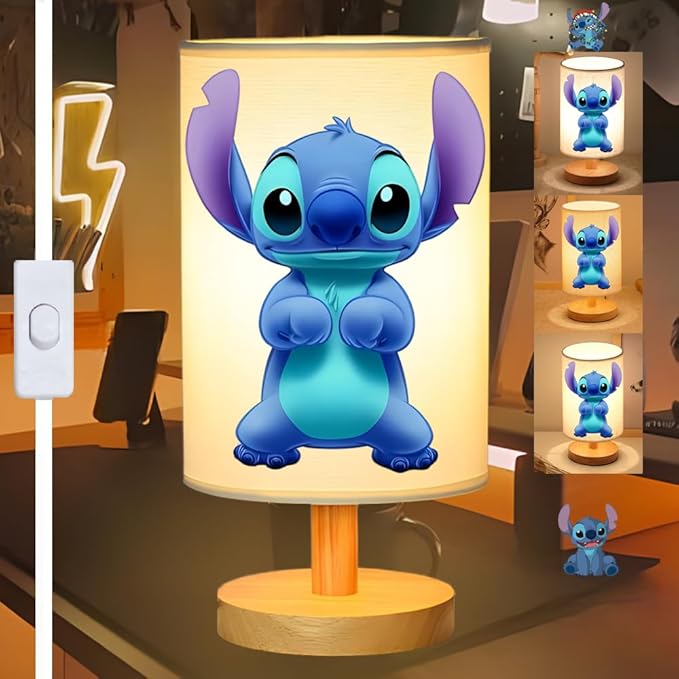 Cute Bedside Table Lamp for Bedroom Nightstand, 3 Colors Night Stand Light Lamp with LED Bulb