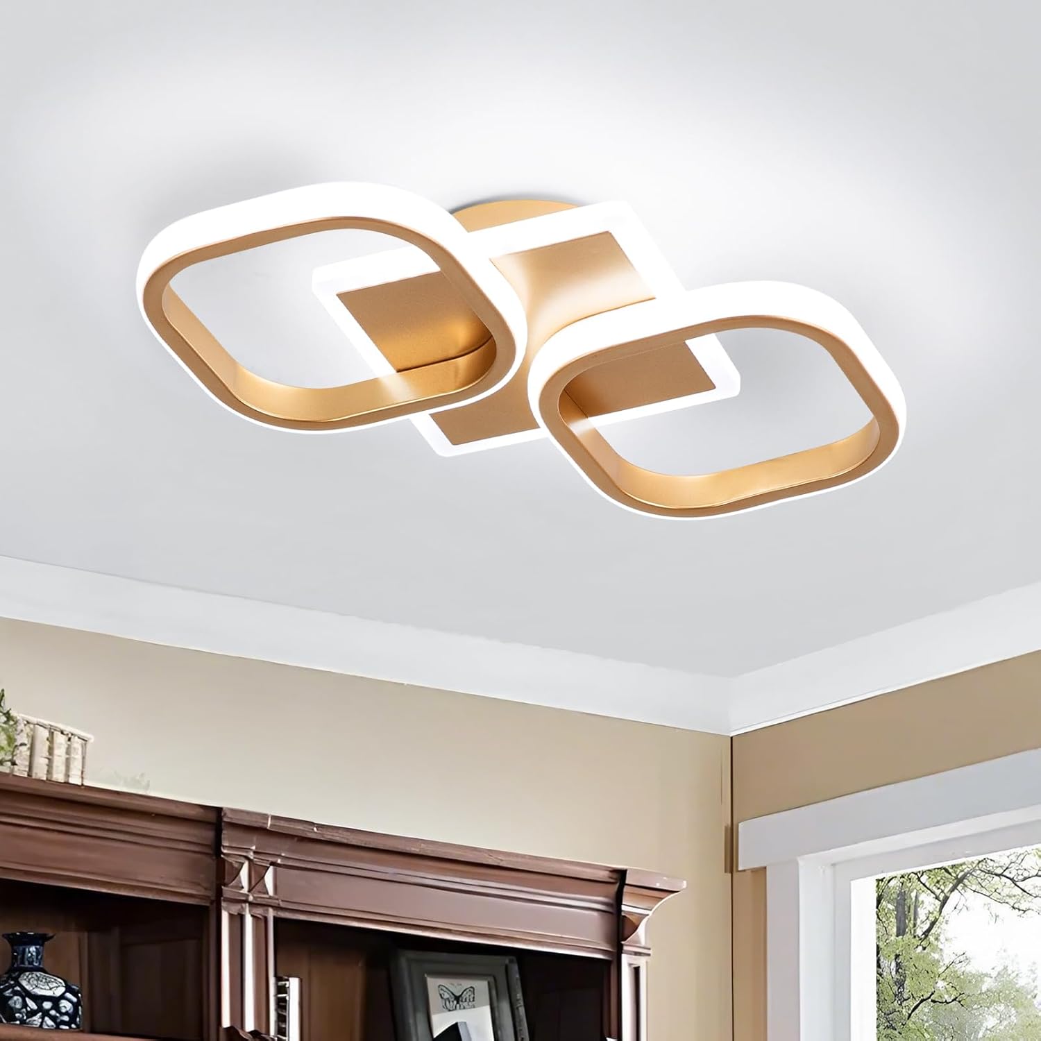 ElDISUNY Modern Ceiling Lights LED 30W Black Elegant Square Lamp LED Ceiling Lights Fixture for Hallway Office Kitchen Living Room Bedroom Dining Room -30w Cool White 6000K