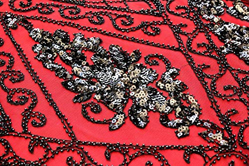 Image of Women 1920s Gatsby Vintage Sequin Flapper Fringe Party Plus Dress with 20s Accessories Set