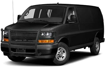 Black Horse - Black Modular Grille Guard Compatible with 2003-2020 Chevrolet Express Passenger and Commercial Van