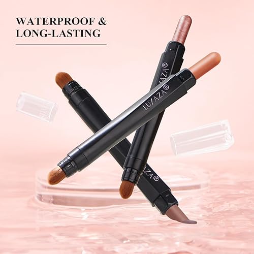 Miniatura 5 de L U X A Z A Juego de 6 barras de sombra de ojos color rosa coral malva, maquillaje en lápiz de sombra de ojos crema, lápiz de ojos mate brillante,