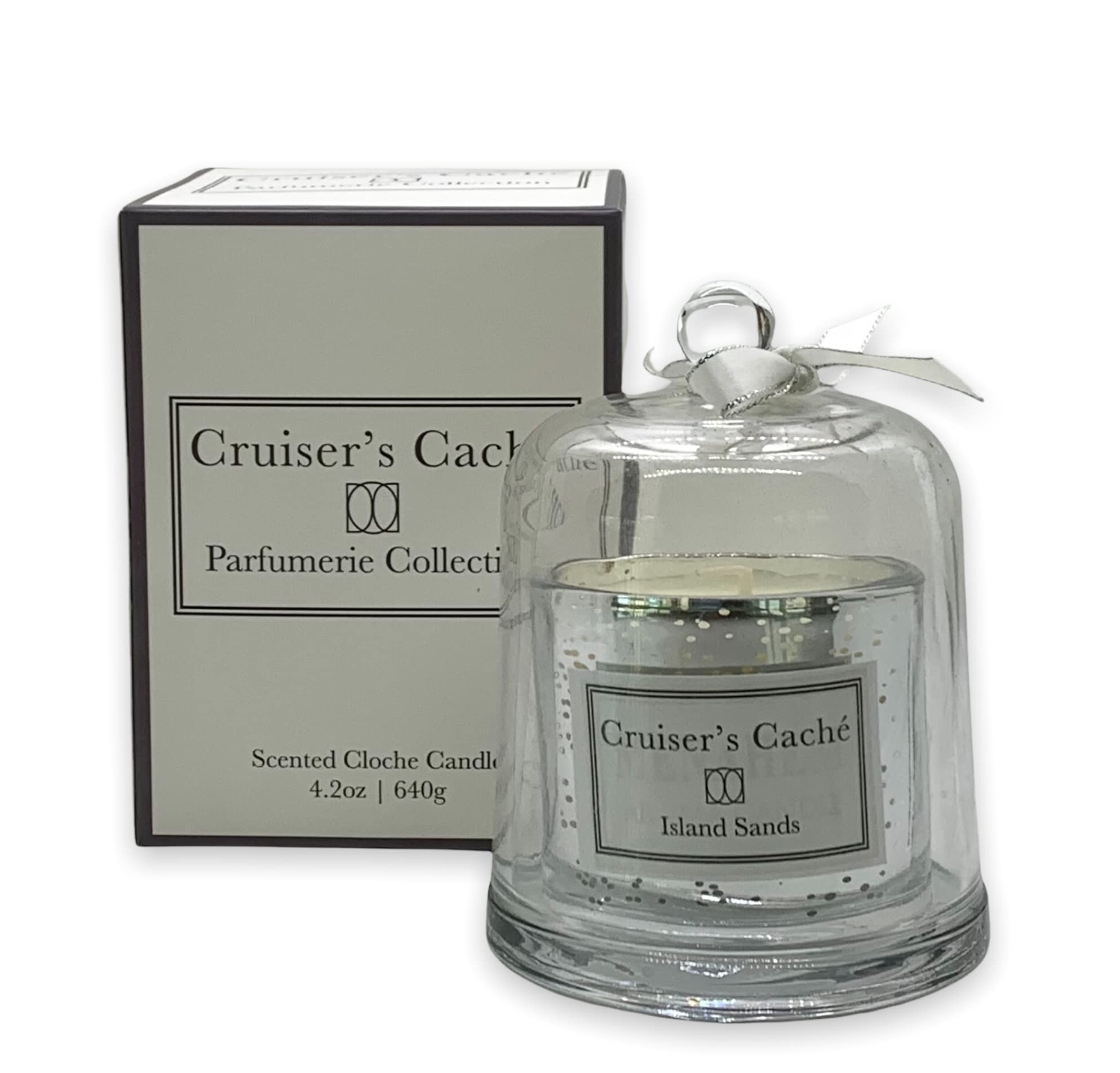 Cruiser’s Cache | Parfumerie Collection | Scented Cloche or Dome Candle Jar | 4.2oz | 25hr Burn Time (Island Sands)