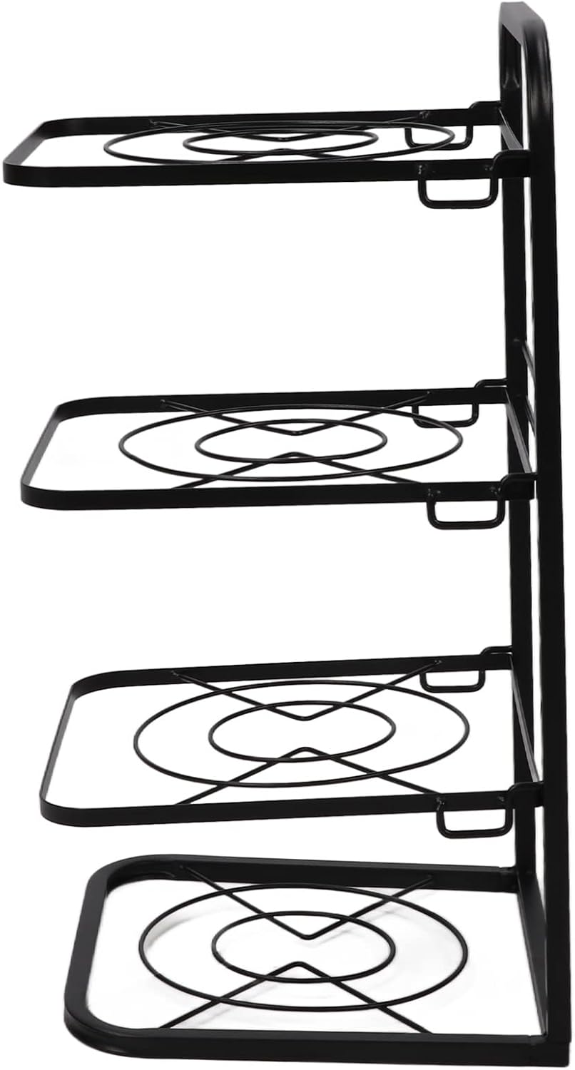 Kitchen Pot Storage Rack 4-Tier Adjustable Height Pot Rack Kitchen Cabinet Countertop Pot Rack Storage Rack Pot Storage Rack Under The Sink