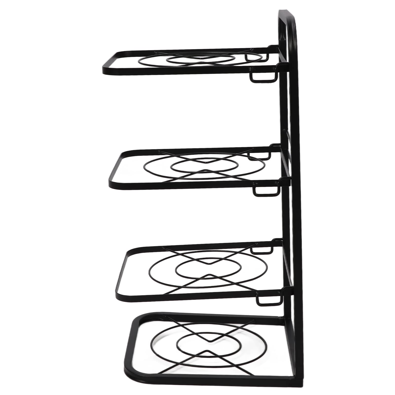 4 Tier Potten Organizer, Keuken Pan Plank Verstelbare Hoogte Elegant Ijzeren Materiaal voor Onder Spoelbak