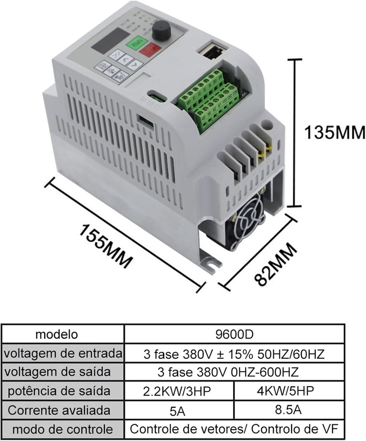 1pc Vector Frequency Converter 2.2KW 4KW 5.5KW 7.5KW 380V Three-Phase Suitable for asynchronous Motors 380v(4kw(6HP) 380v)