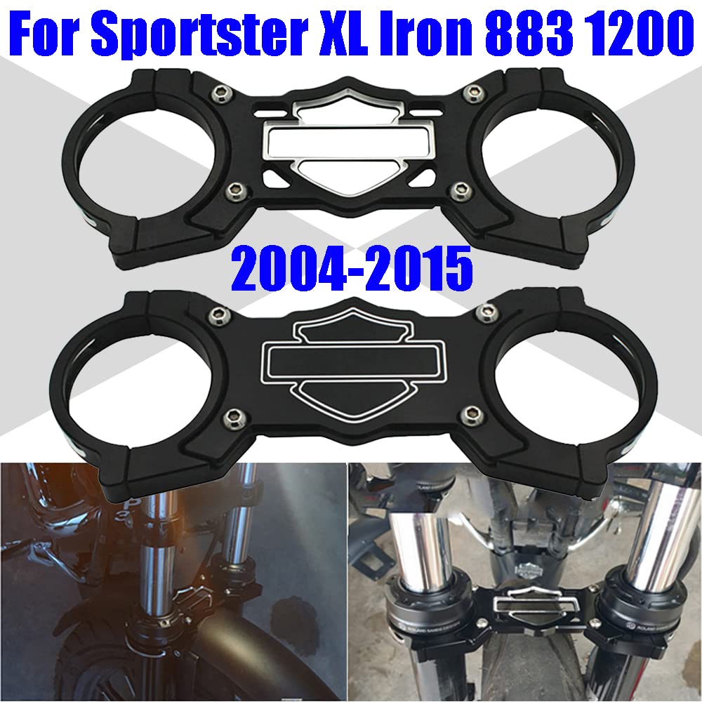 Moto Forcelle Forcella Anteriore Brace Balance Shock Staffa Sospensione Ammortizzatore Stabilizzatore Supporto per Harley Sportster XLIron 883 1200 2004-2018 (A)