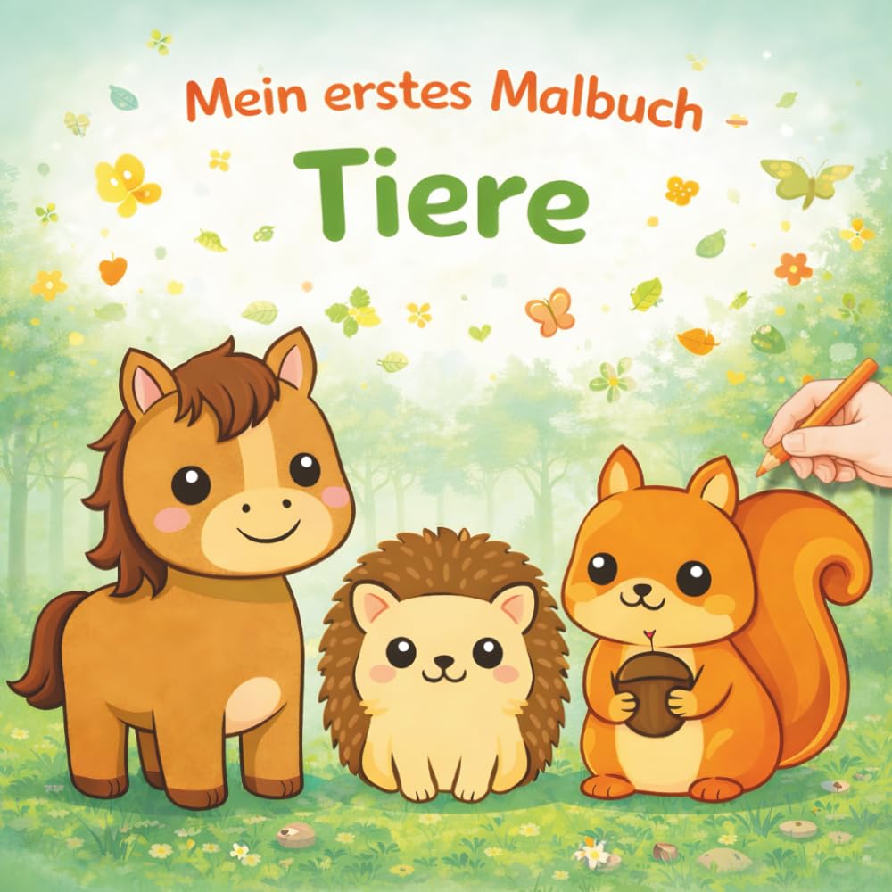 Malbuch Tiere ab 3 Jahren – Mein erstes Malbuch zum Entdecken: Einfache Motive für Kinder von 3–5 Jahren