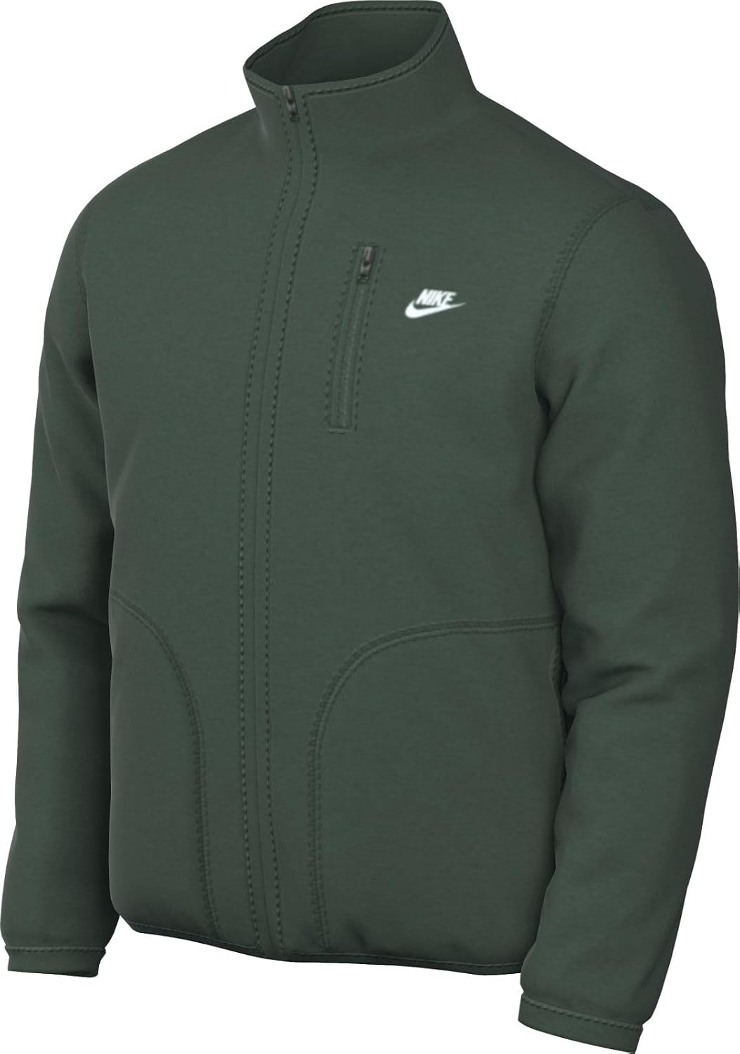 Nike Sportswear Club Men's Fleece Jacket (Fir/White, FZ0888-323) Size Large