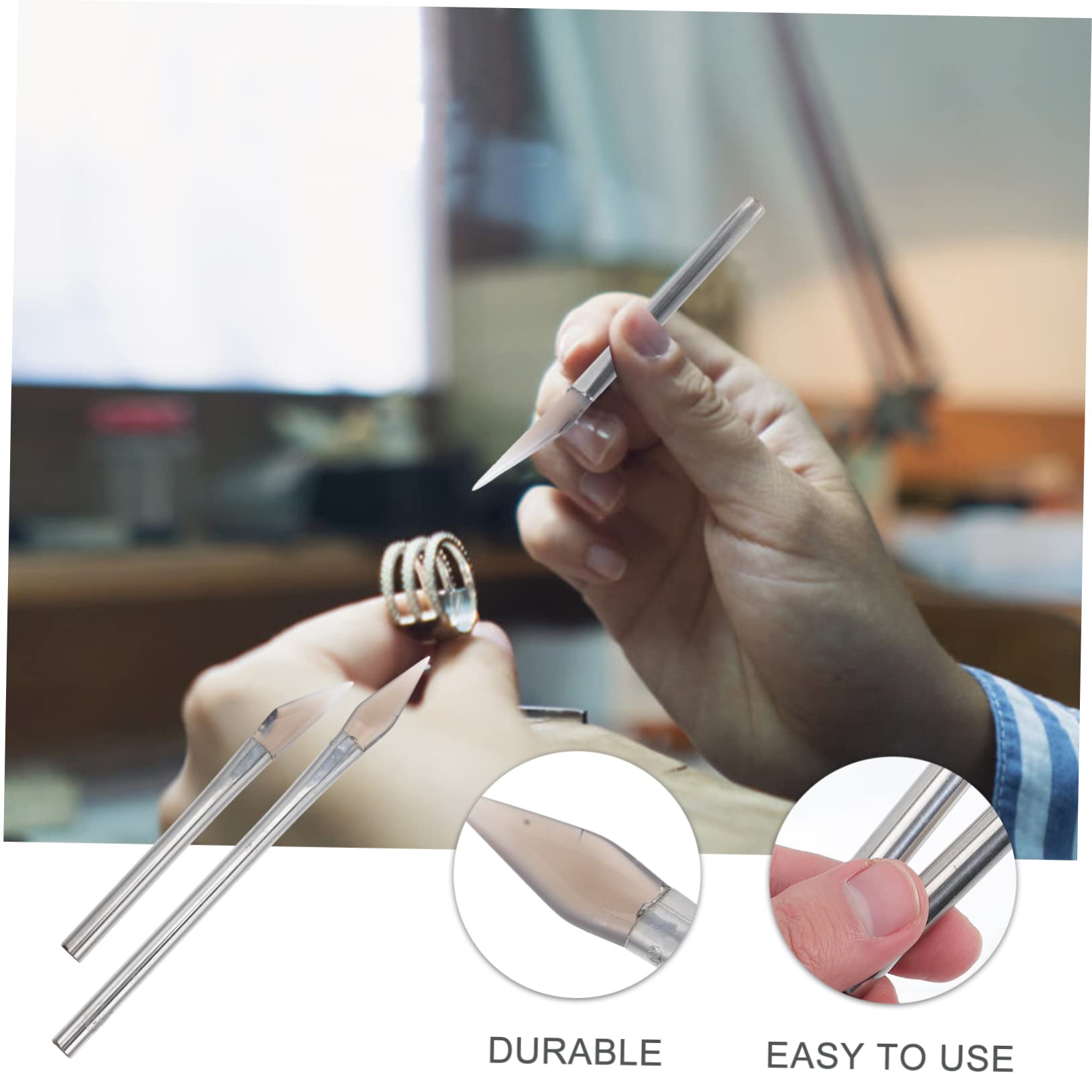 Operitacx 8pièces Outils De Polissage Agate avec Poignée pour Bijoux Élimination des Rayures Et Restauration De Brillance Accessoires De Fabrication De Bijoux