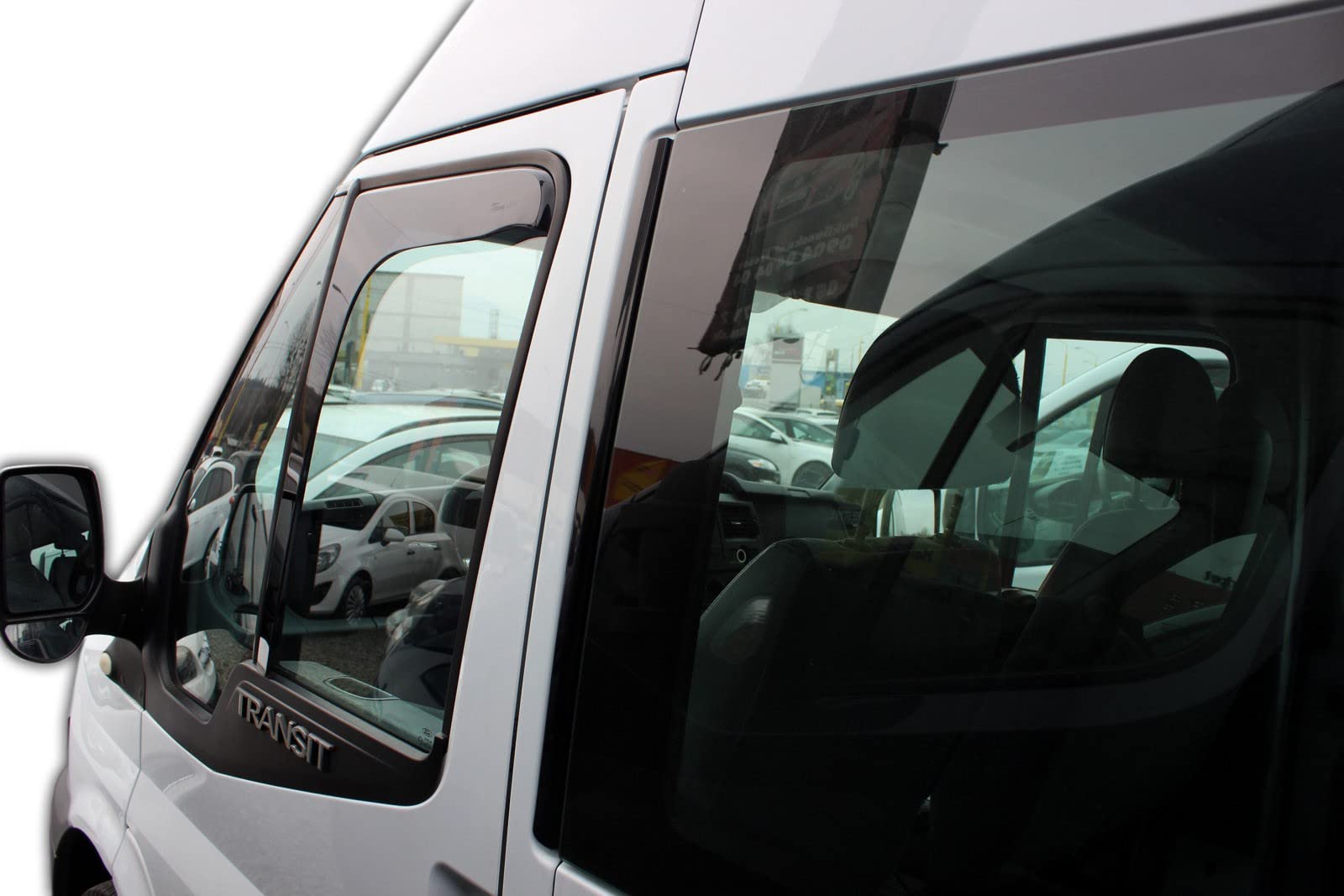 J&J AUTOMOTIVE Windabweiser passend für Ford Transit 2006-2013 2tlg, Heko Regenabweiser Vorne Getönt Dunkel Passform
