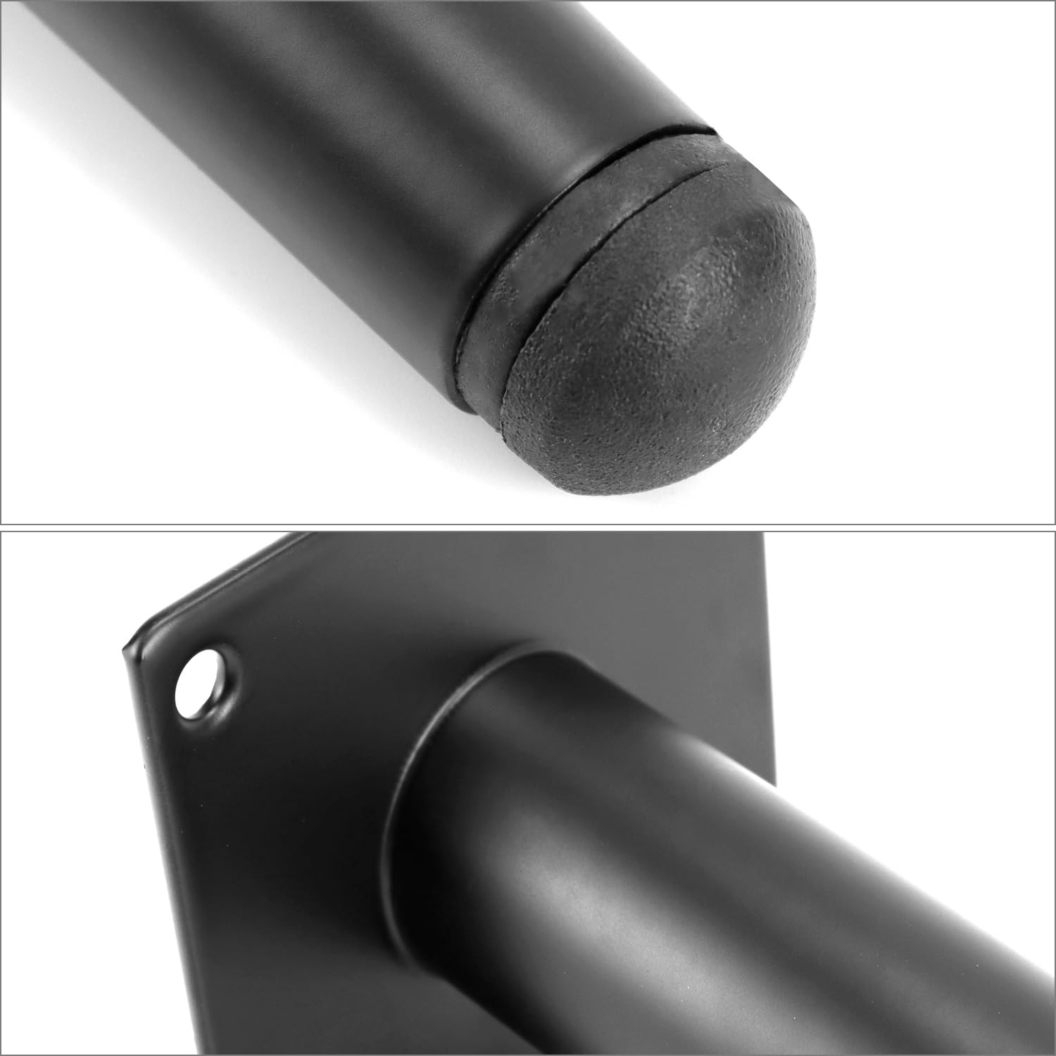 QWORK® 4 Pièces Pieds de Meuble en Acier 40cm, Pieds Inclinés avec Base Antidérapants pour Table Basse/Table de Chevet/Armoires/Chaises