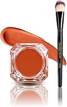 CUFFS N LASHES Cover Pot FULL COVERAGE Makeup Base & Concealer + F016 Flawless Base Brush Duo | Cream Concealer for Dark Circles, Acne Scars, Hyperpigmentation, Redness & Tattoo Coverage | Long Wear upto 12 hrs (ORANGE CORRECTOR-C1)