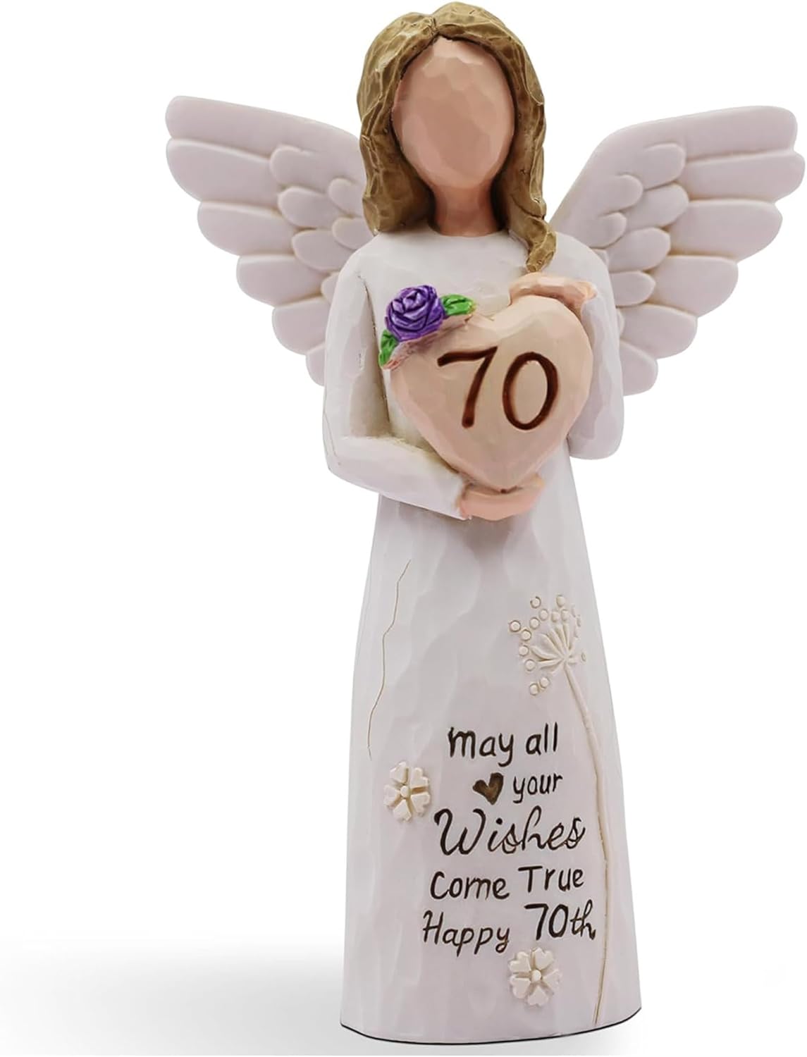 70 Birthday Gift for Women - “May All Your Wishes Come True Happy 70th” Sculpted Hand-Painted Figurine (70th Birthday Gifts)