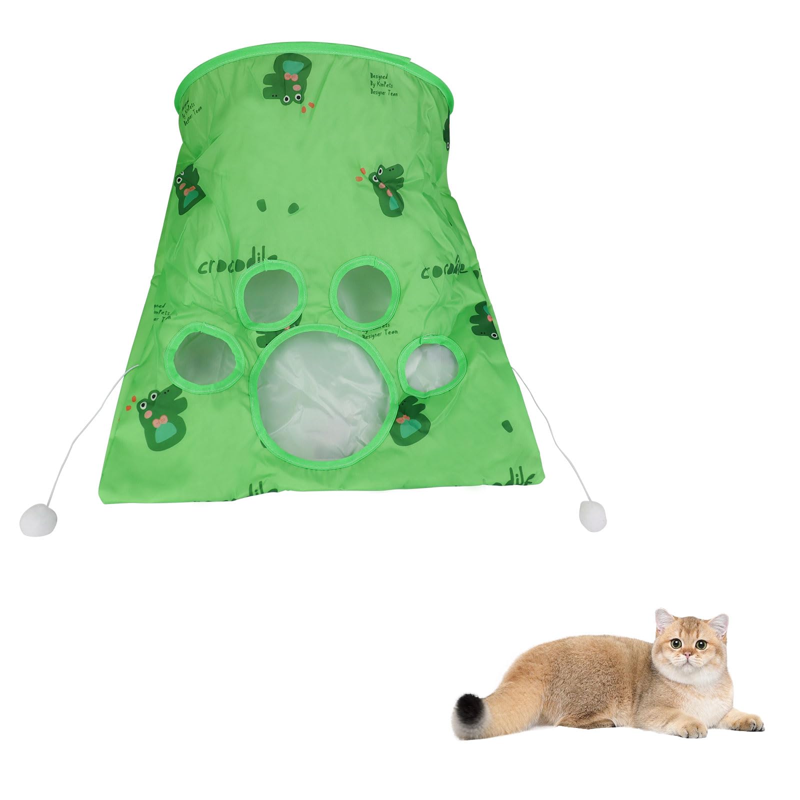 Tunnel de jeu chat Andiker pliable à 3 couches avec 5 trous et souris