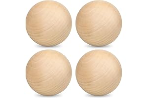 GNIEMCKIN 4 Pack 3 Inch Unfinished Wooden Balls