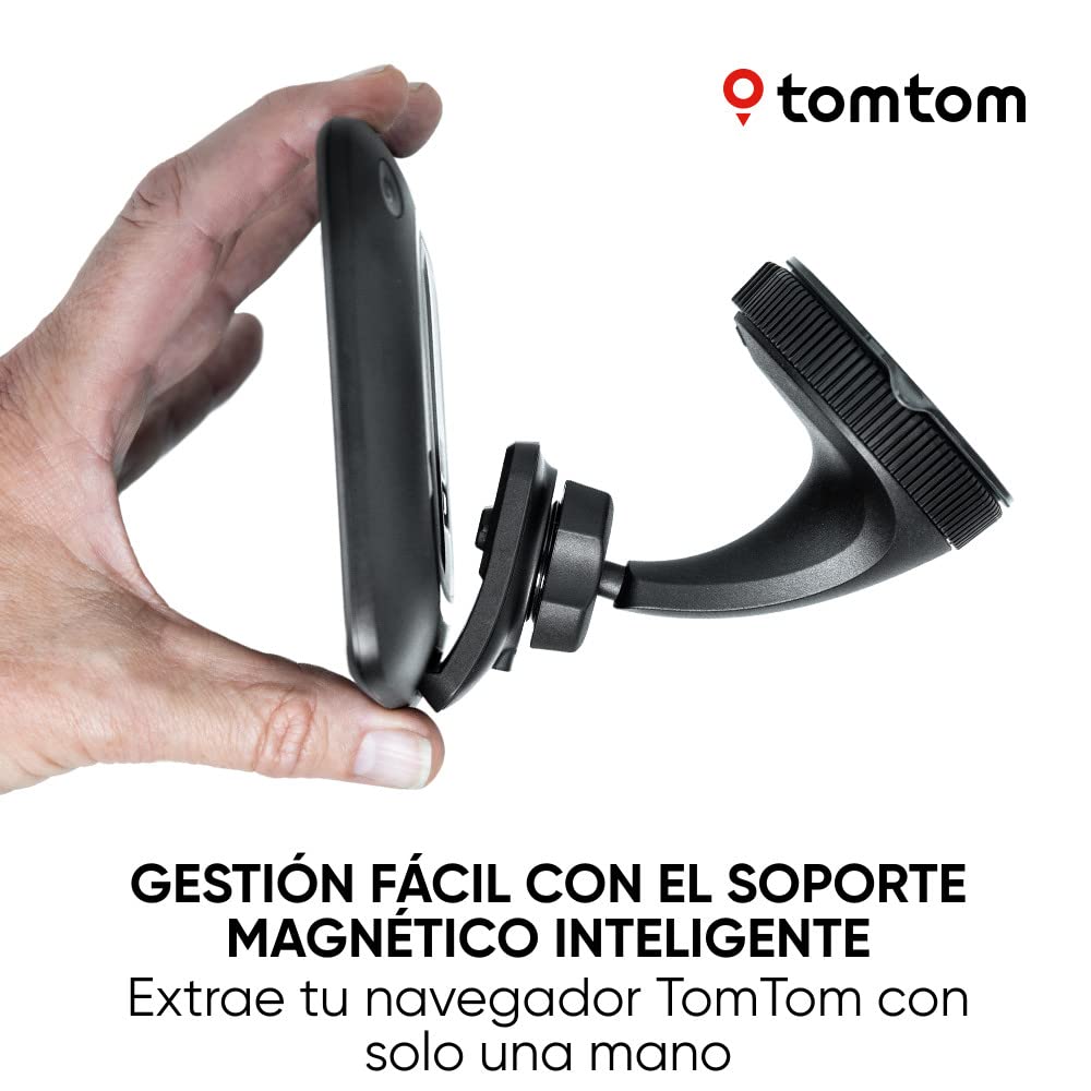 TomTom Cargador magnético y Soporte de Montaje con alimentación, Compatible con GO Discover 7", GO Expert 7" y GO Camper MAX de 1.ª generación (consulte la Lista de compatibilidad a continuación)