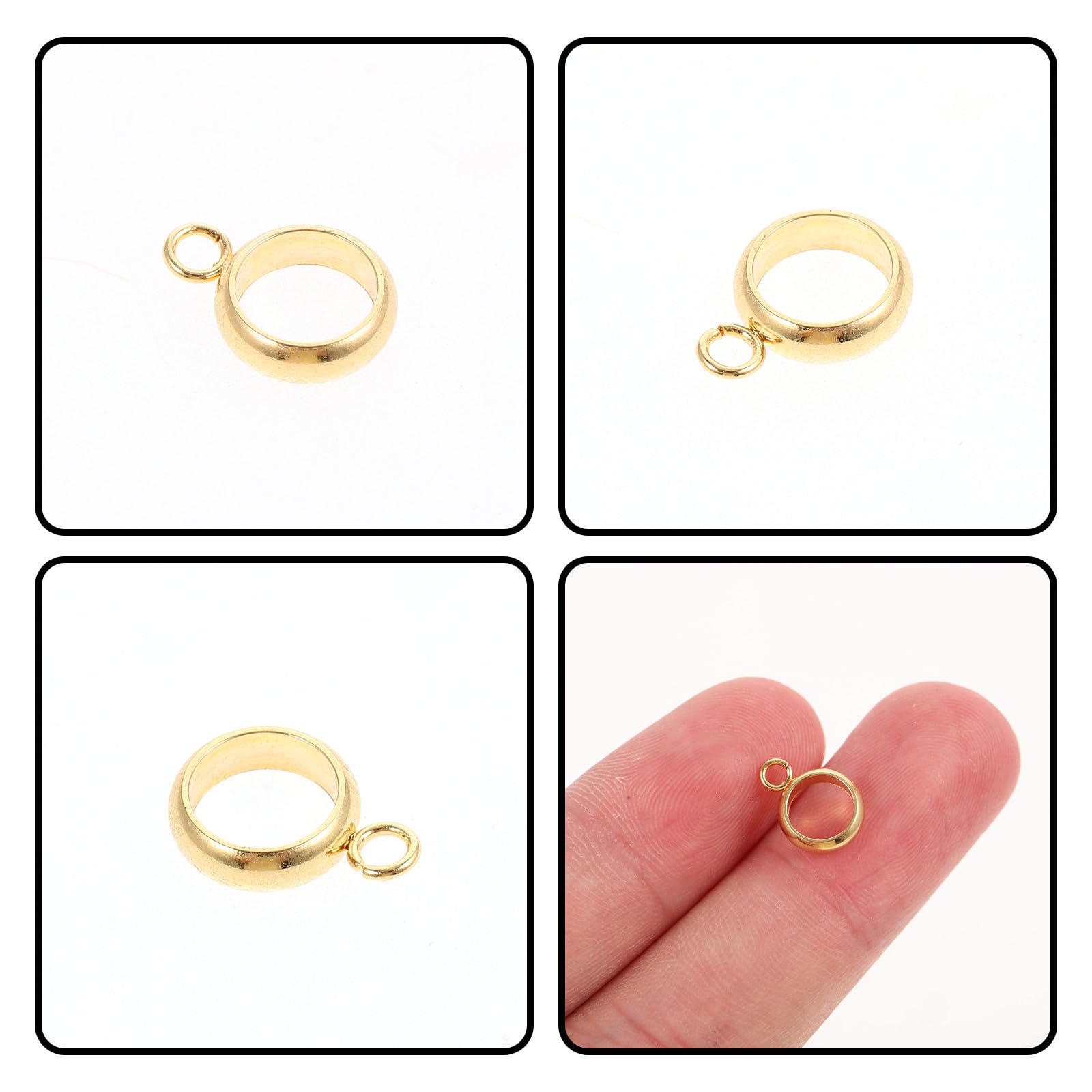Artibetter 100 Cuentas para Hacer Pulseras de Acero Inoxidable Dorado, Ligeras y Portátiles, Ideales para Creaciones de Joyería y Manualidades