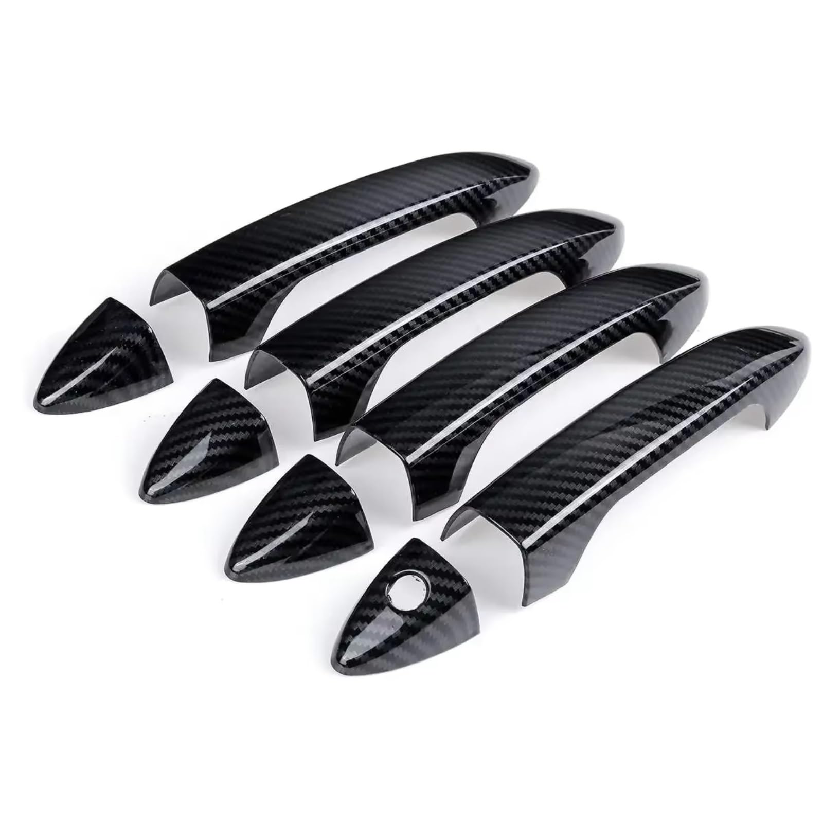 Jjrfvbgt Without Keyless Hole Door Handle Trim Compatible With Accord 9Th 2013 2014 2015 2016 2017 Carbon Black Styling Accessories Car Exterior Door Handle Housing(Without Keyless Hole)