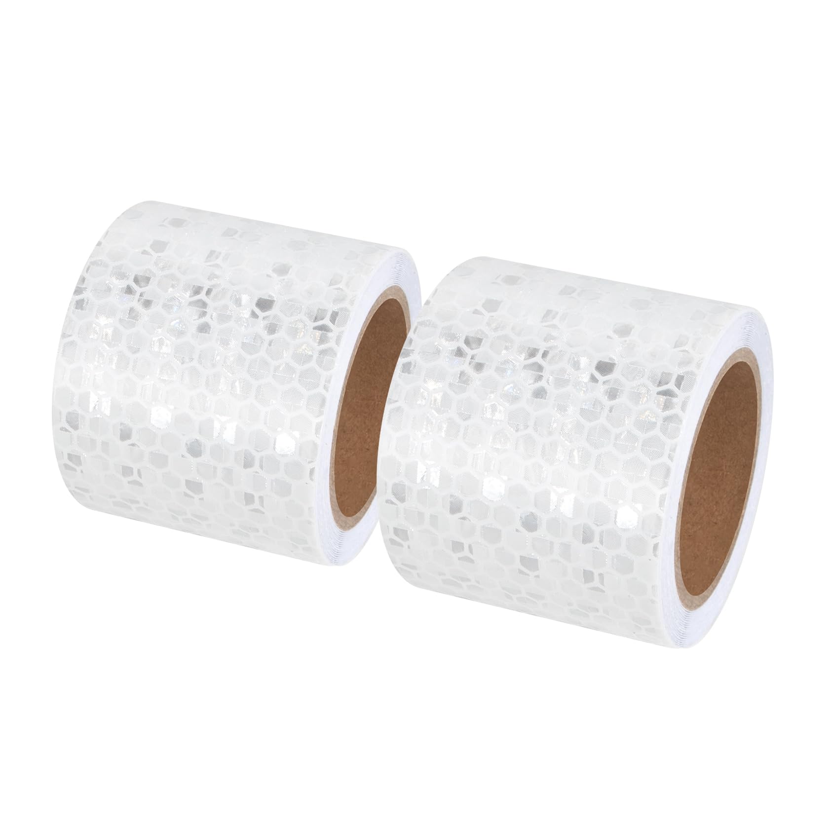 White Reflective Safety Tape, Xrkuu 2 Rolls 3M x 5CM No Residue Reflector Tape Self-Adhesive Security Marking Tape Safety Warning for Trucks Bikes Baby Strollers Helmets