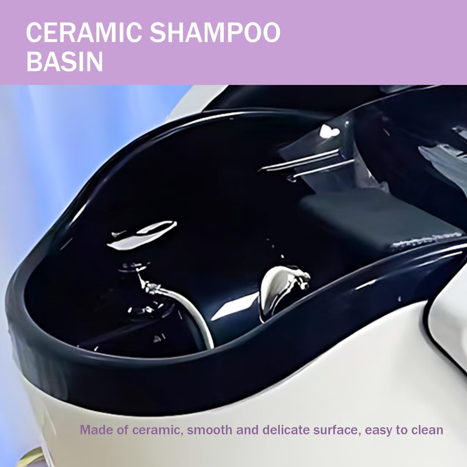 Professionelle Salon-Shampoo-Massageliege mit White Tech Ambientebeleuchtung, Kopfmassage-Ausstattung, Ganzkörpermassage und automatischer Beinhebung