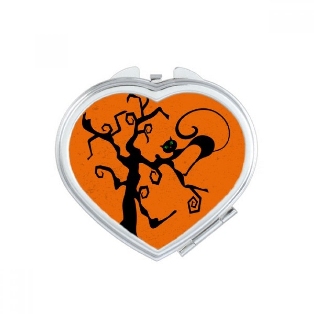 Miroir de poche Halloween citrouilles et coeurs pour maquillage compact