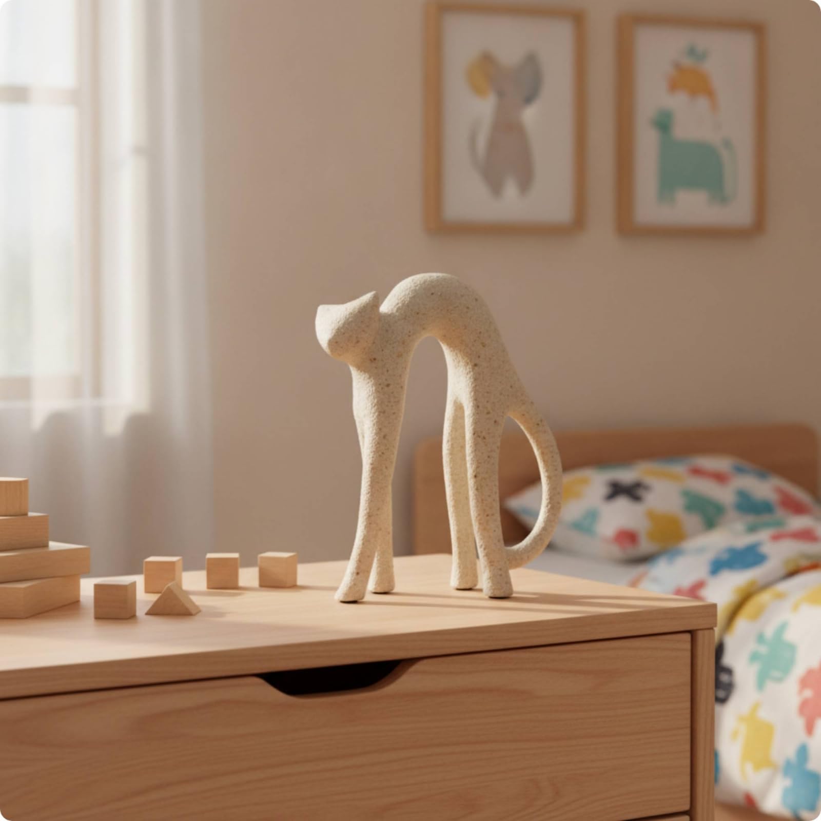 Decorativo con Superficie Riflettente E Contorni Lisci Scultura in Resina con Finitura Oro per Mensola Scrivania Tavolino Arredo Ufficio Regalo