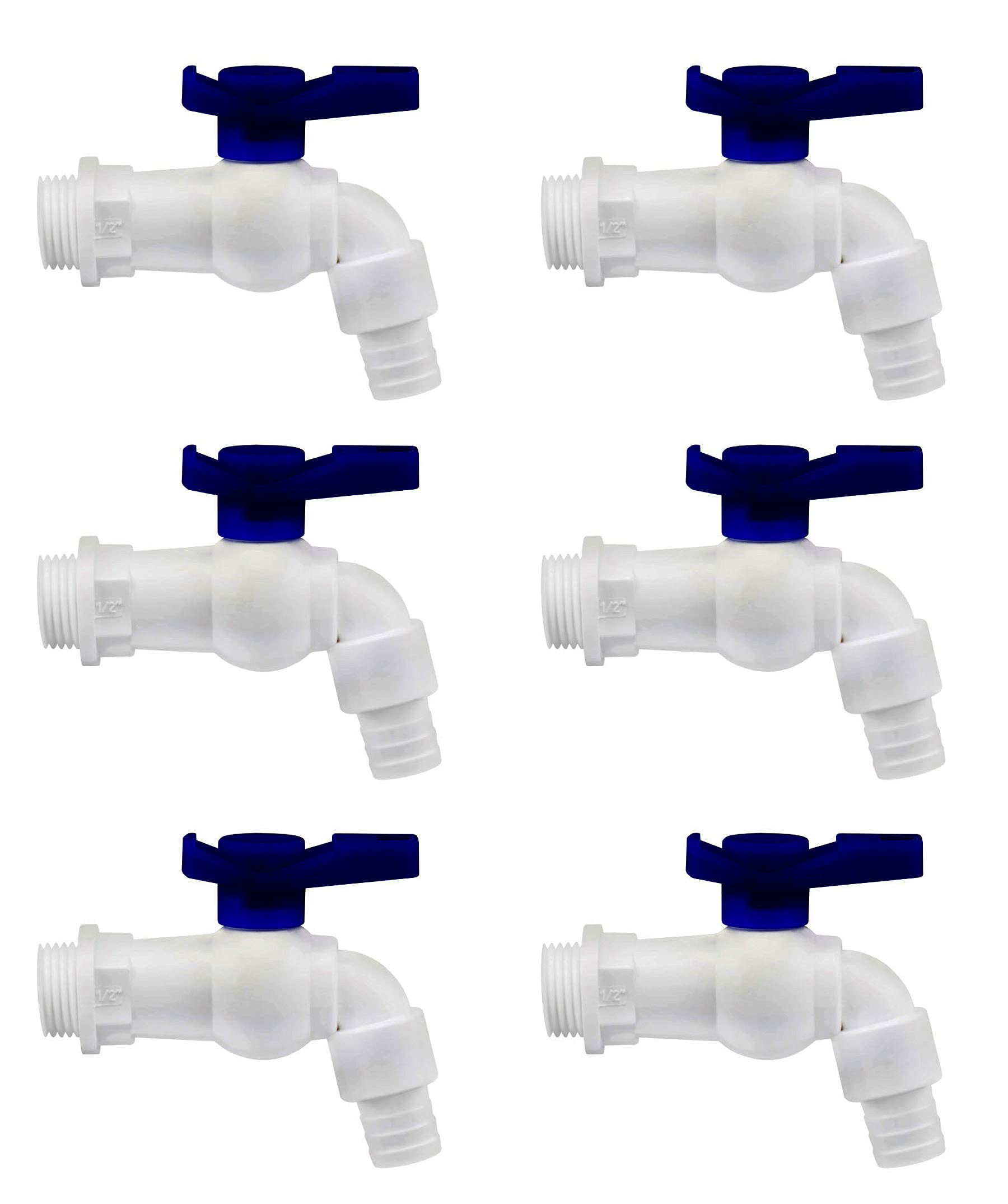 BATH GURU Heavy Duty PVC White Nozzle Bib Cock Tap for Bathroom Kitchen & Garden (Pack of 6) (B097J232ZT) Amazon Price History, Amazon Price Tracker