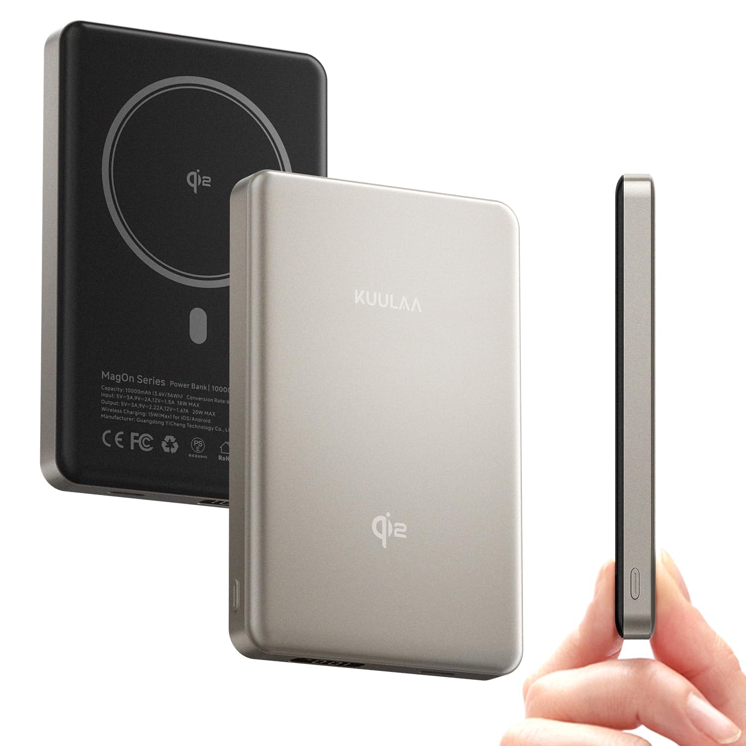 Kuulaa Qi2 Certified Magsafe Power Bank 10000mAh, 15W Magnetic