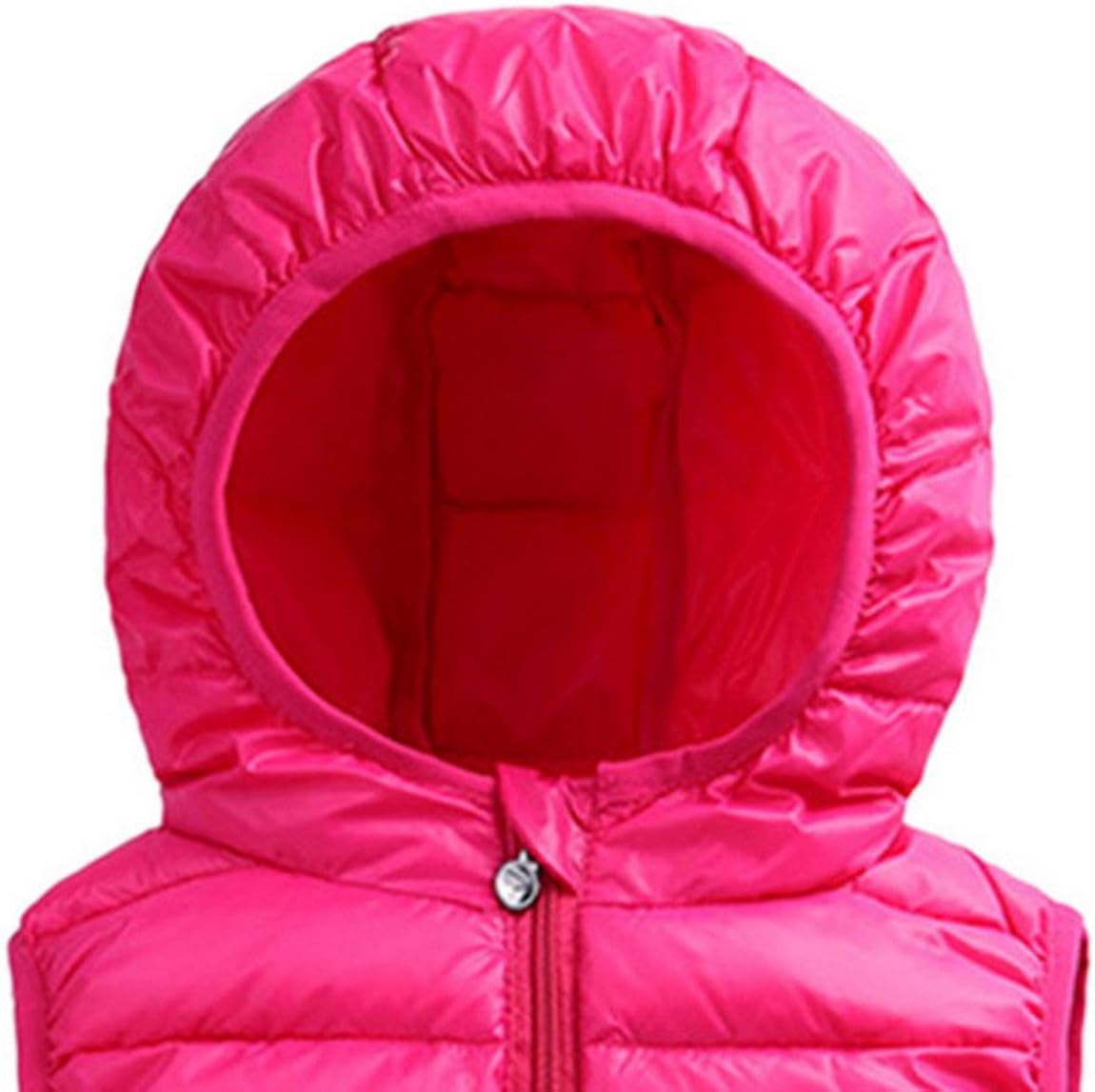 Kids Girls Winter Hooded Puffer Down Vest Packable