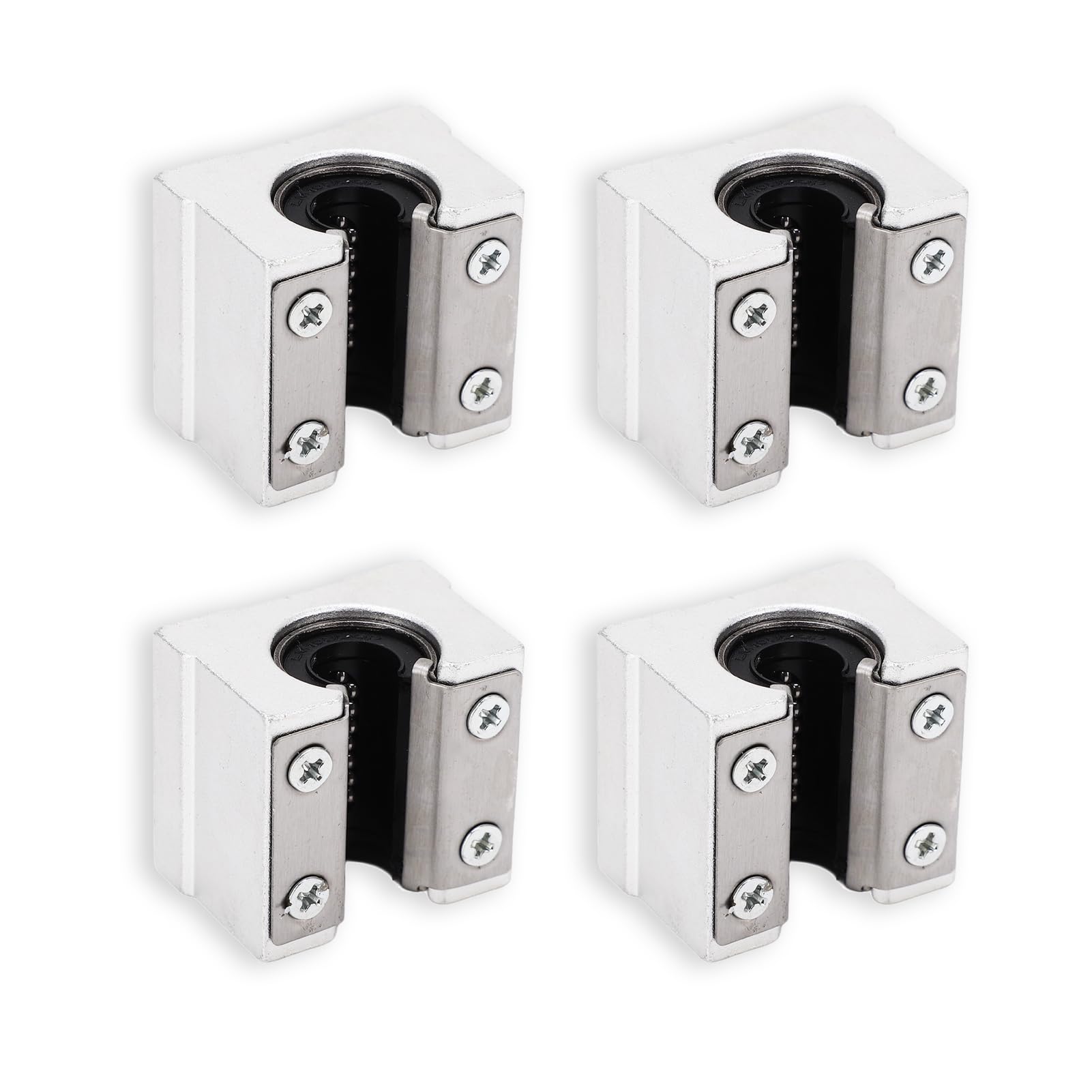 SBR10UU 4 pièces bloc coulissant à roulement à billes à mouvement linéaire, support en aluminium, siège de roulement de rail de guidage, curseur linéaire de type boîte