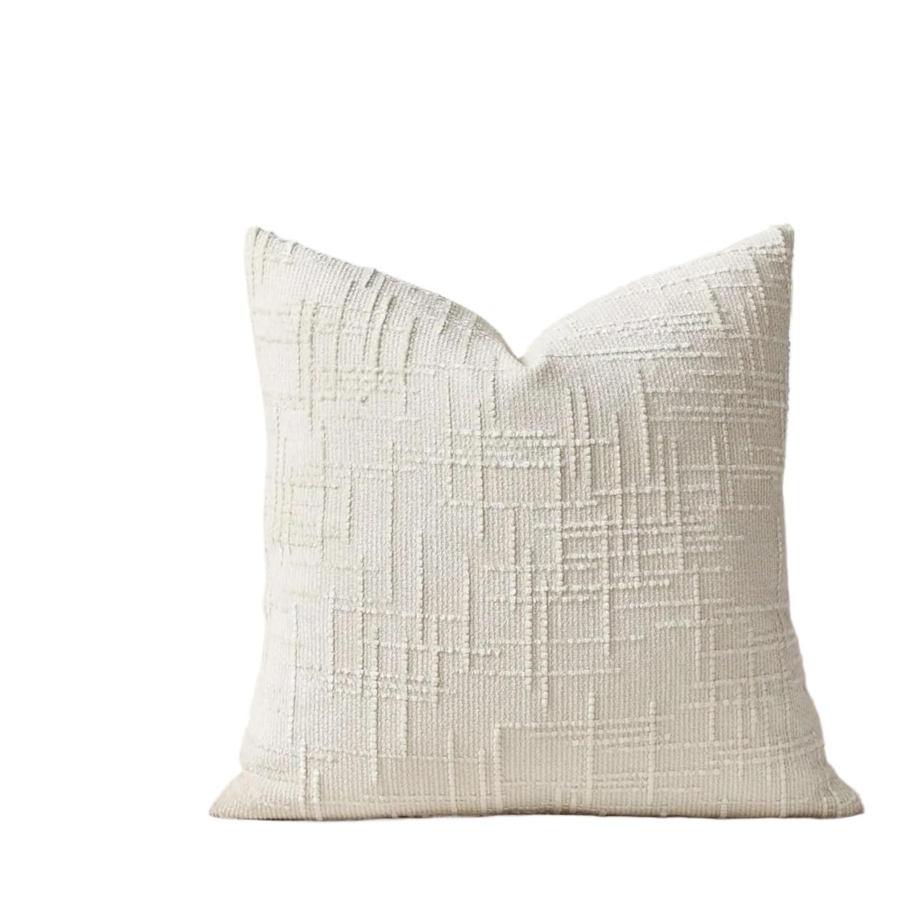 Housse de coussin chenille 50x50 beige pour créer une ambiance cocooning dans votre chambre