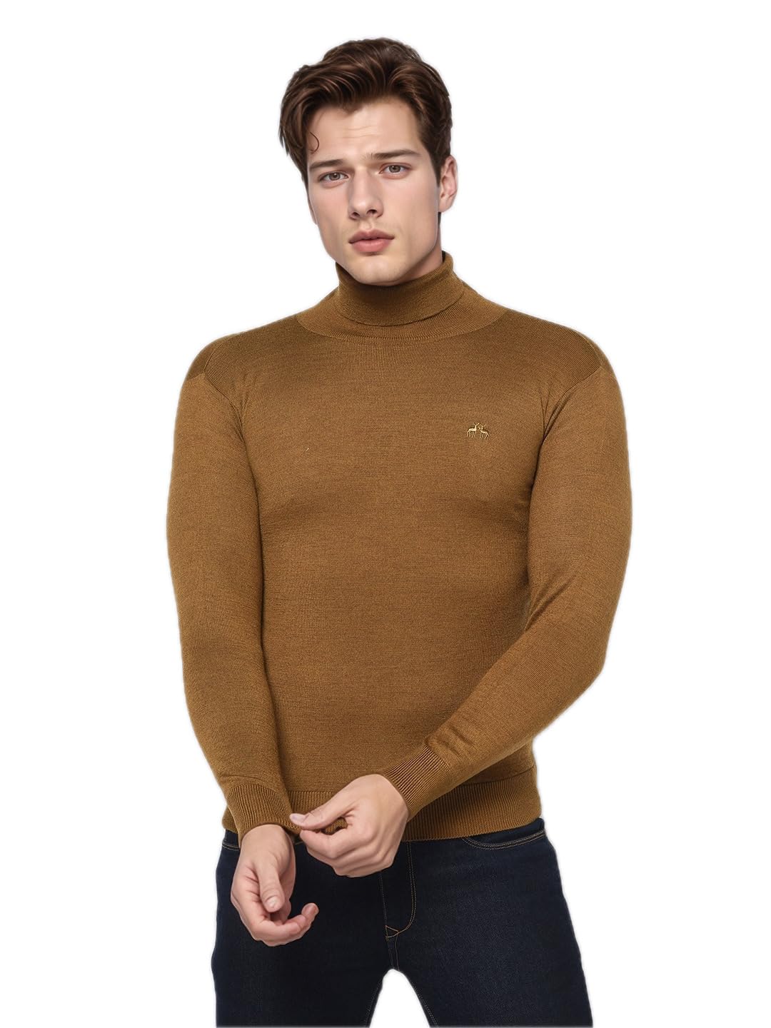 98 north 98 Degree North Men’s Merino Wool Blend Turtle Neck Pullover Sweater-M2575-D.Khakhi-picture-42