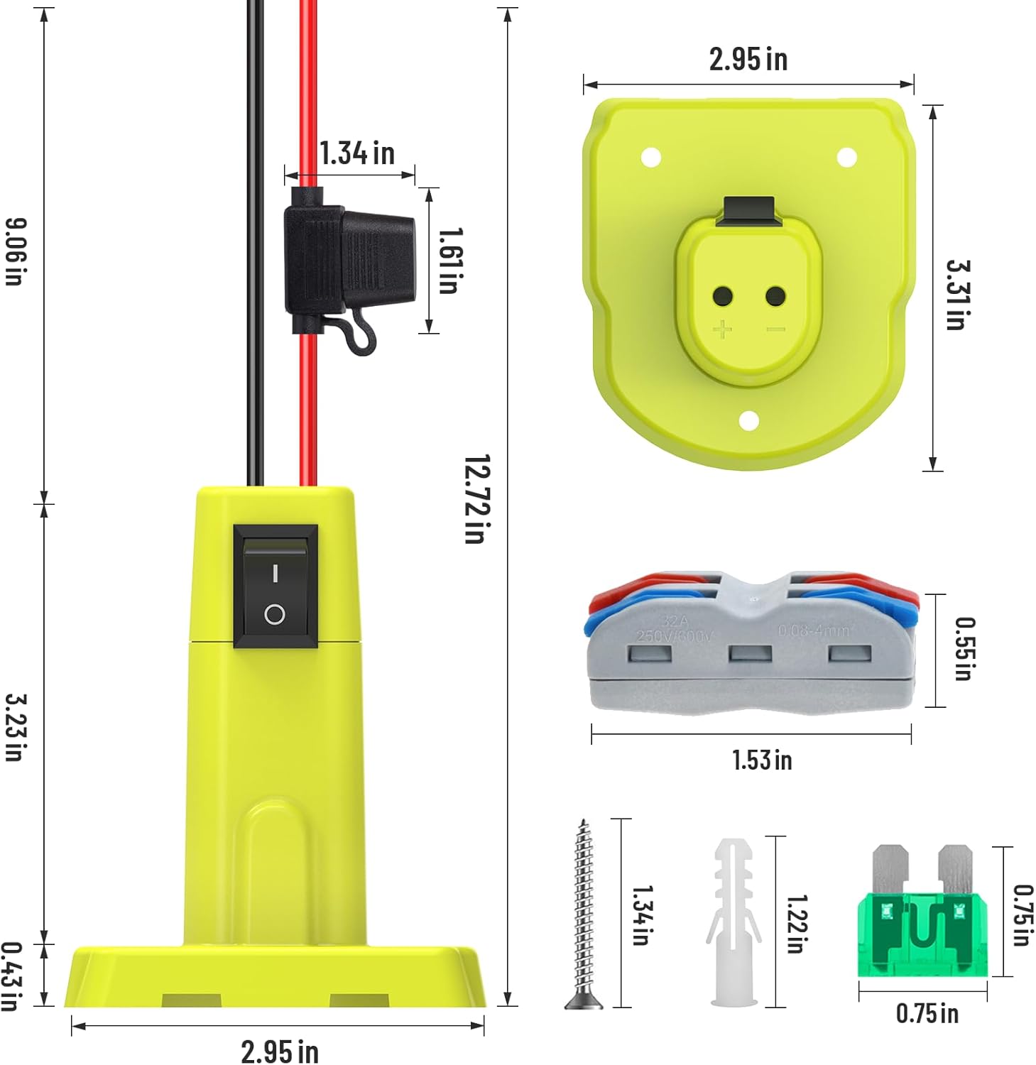 1 Pack 18V to 12V Step Down Converter + 1 Pack Power Wheel Adapter