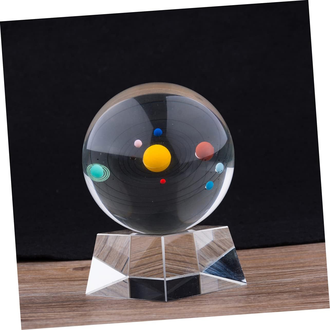 Solar System Model Crystal Ball Decor LED Base Educational Astronomy Display for Home Decor Creative Desktop Ornament Science
