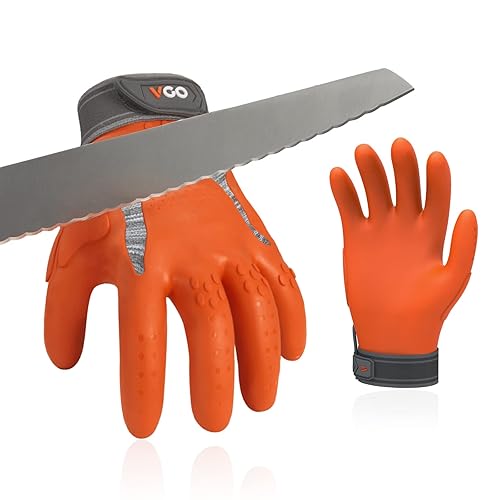 Vgo... NGG X1 - Guantes de trabajo de seguridad sin costuras, resistentes a cortes, forro anticorte HPPE, nivel EN388 C, nivel ANSI A3, guantes