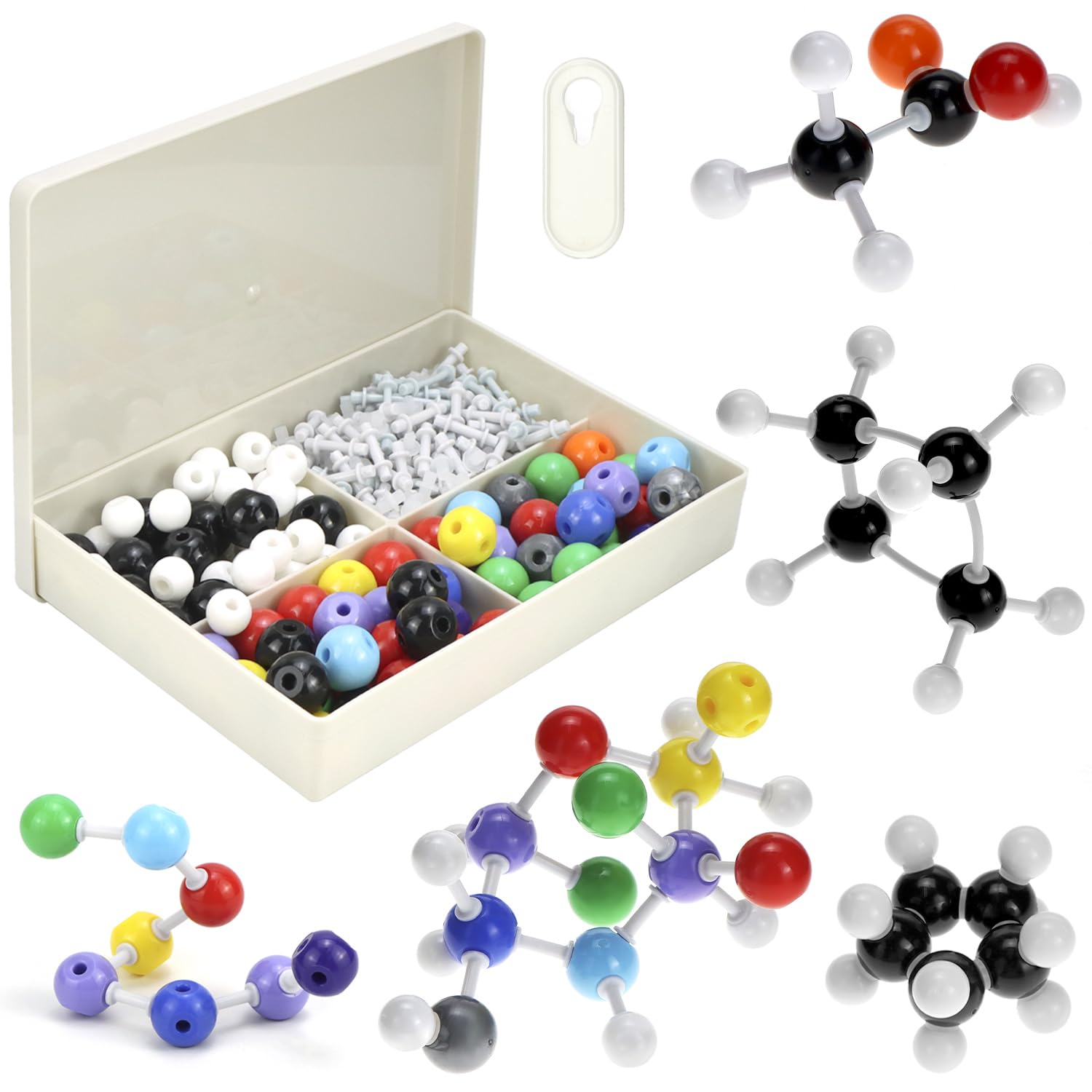 QWORK® 240 Pcs Molecular Model Chemistry Kit Molecular Model of Organic and Inorganic Chemistry Suitable for School Teaching and Experiments