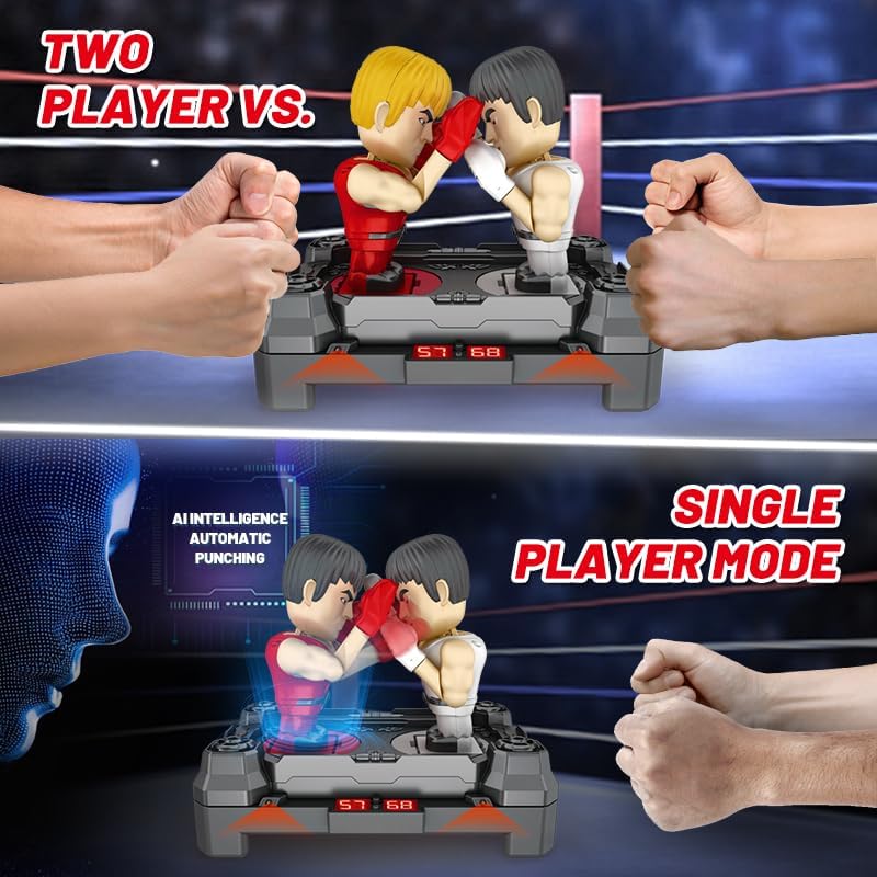Miniatura 3 de Juguete de boxeo electrónico con pantalla de puntuación, juegos de boxeo de tablero para niños, robots RC de perforación interactivos para el