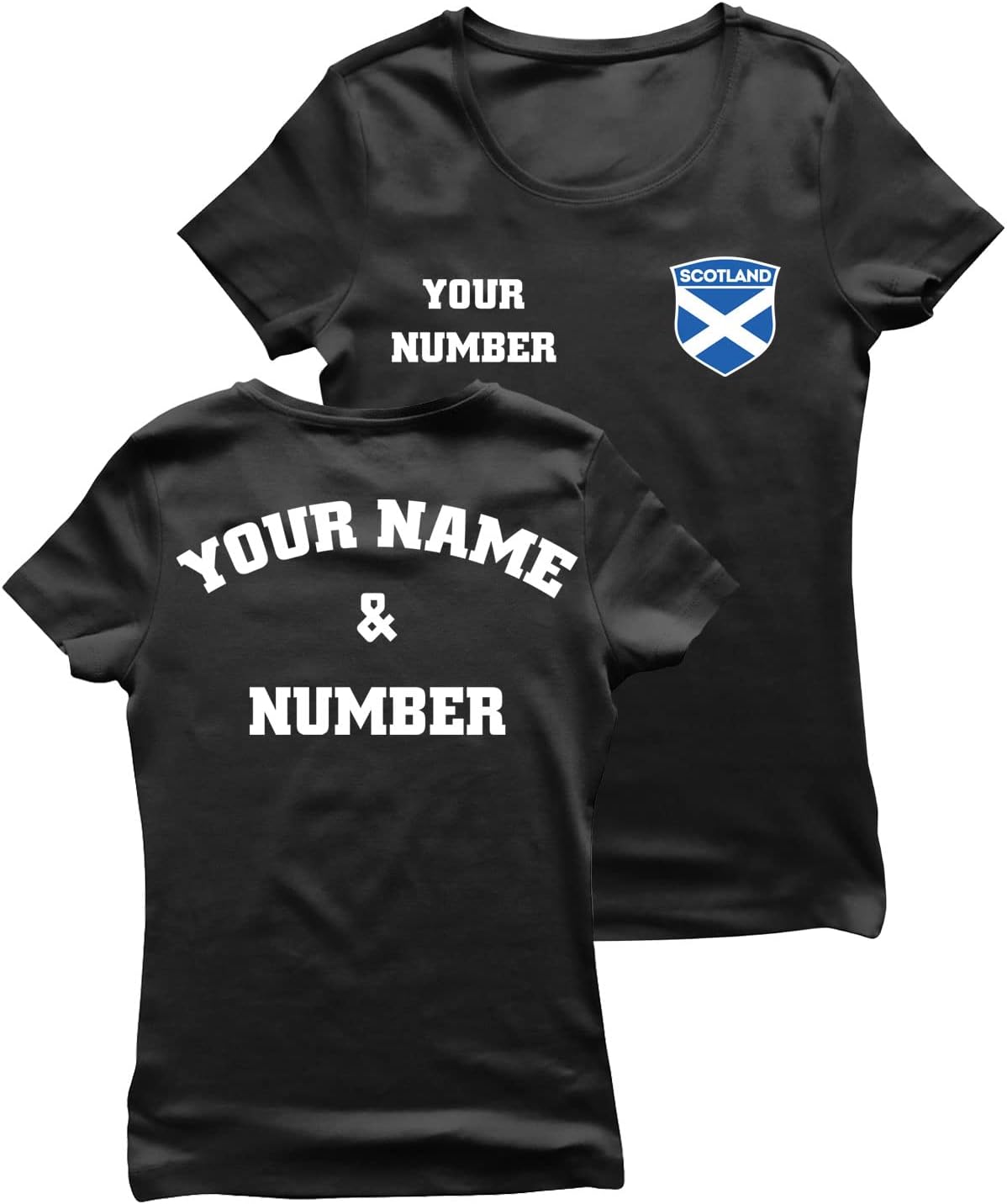 lepni.me Womens Scotland Football Shirt Your Name Number Scottish Flag Badge Personalized Jersey Custom Soccer World Cup 2022