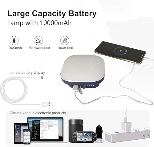 Miniatura 2 de TeiNewBy Luz de camping recargable de 12000 mAh con 2500 lm, 300040006500 Krojo FlashSOS LED linterna de camping portátil IP54 luz de tienda de