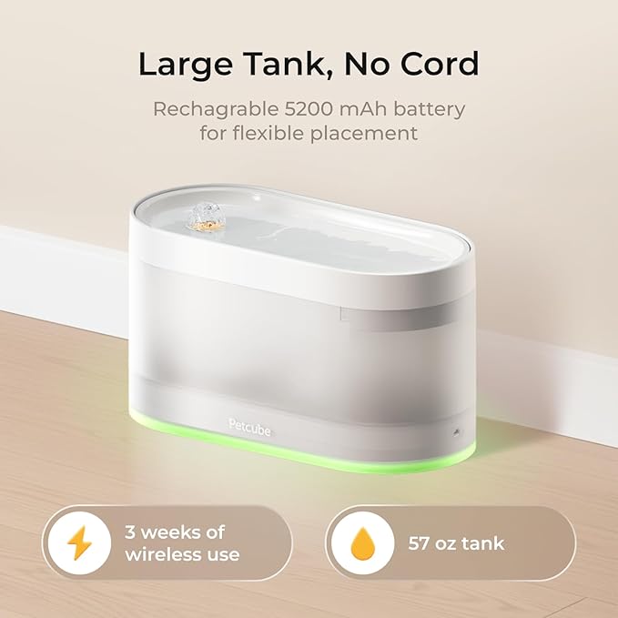 Fuente de Agua Automática Petcube para Gatos y Perros con Batería miniatura 4